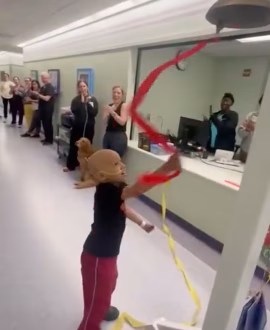 8-year old boy shows off his dance moves after beating cancer